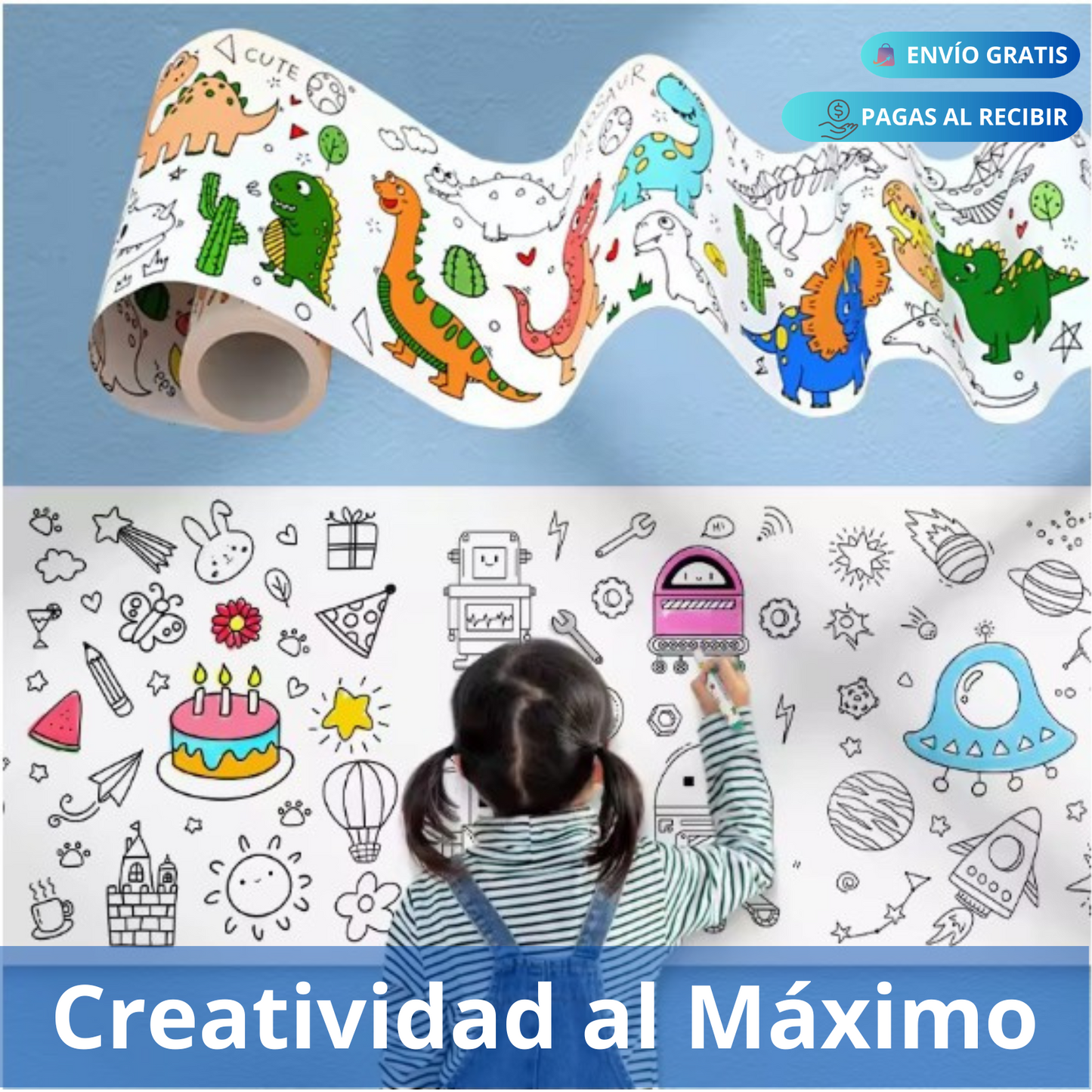 ROLLO DE PINTURA CREATIVO PARA NIÑOS